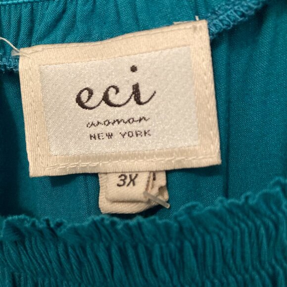 NWT ECI Woman New York Sleeveless Top Turquoise Size 3X - Picture 3 of 5